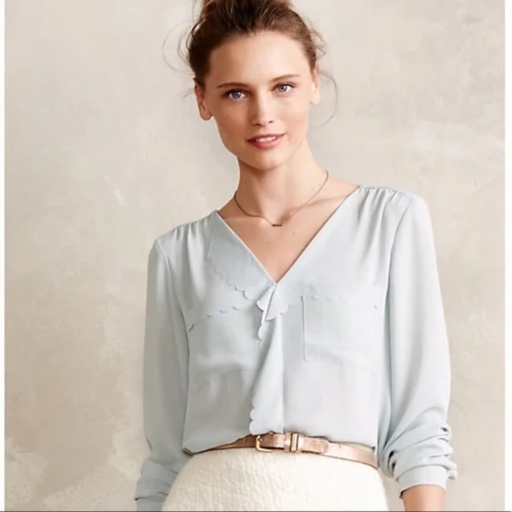Anthropologie Scalloped Remi Blouse